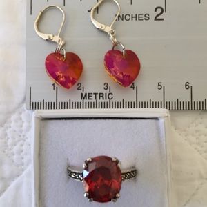 Swarovski Crystal lridescent Heart Earrings